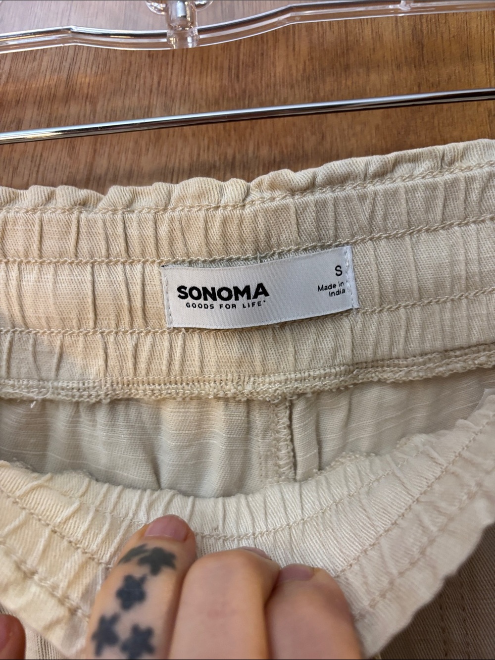 Sonoma Beige Elastic-Waist Drawstring pants - Picture 4 of 7